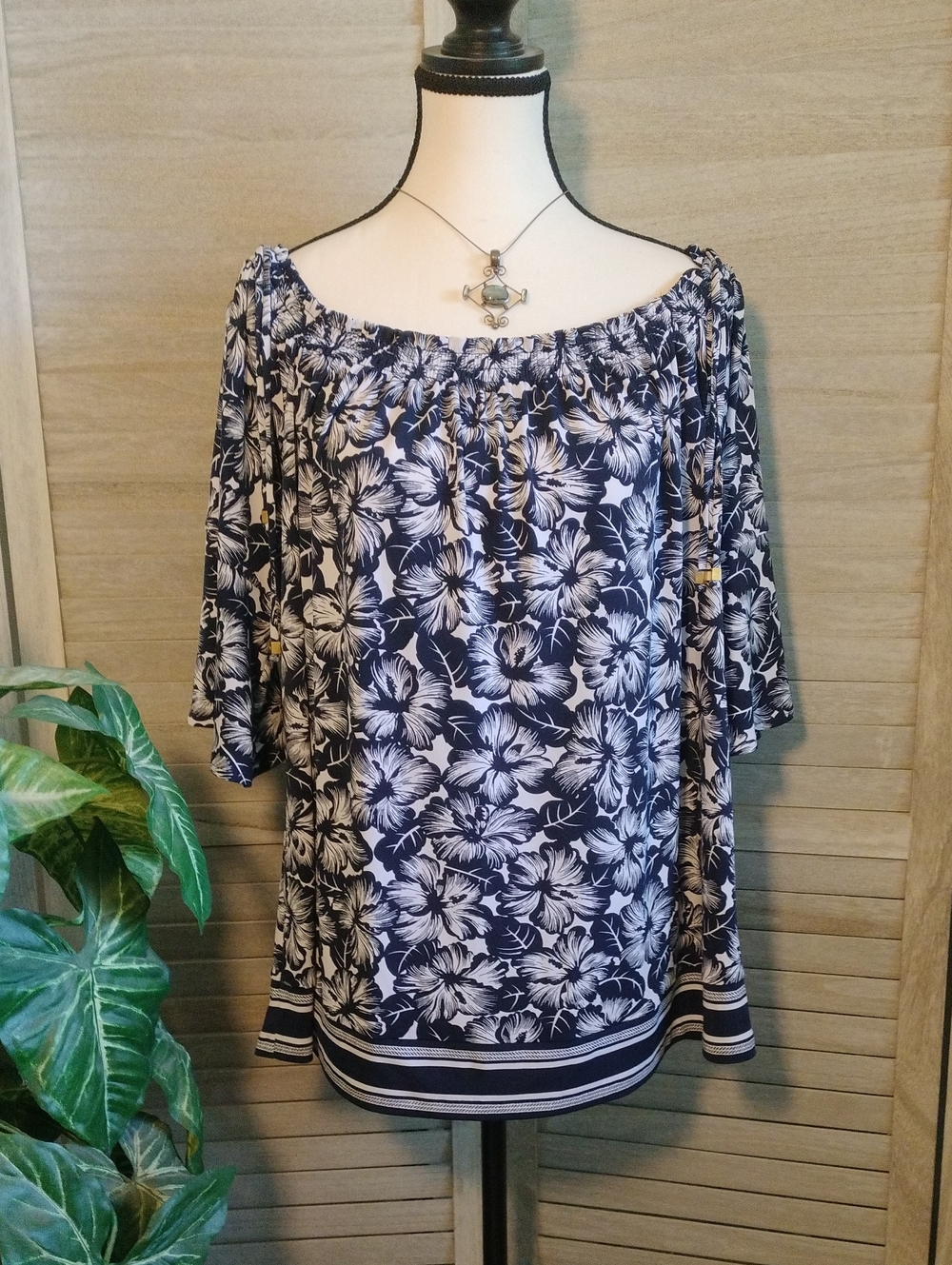 ⚜️ MICHAEL Michael Kors Floral On/Off Shoulder Top Size XL